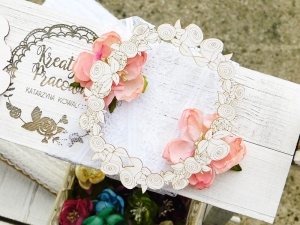 Tekturka - Wedding Day - Kwiatowy owal - duży