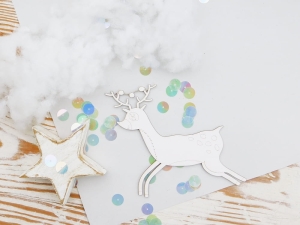 Tekturka - Idzie zima - Renifer z okrągłymi bombkami