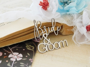 Tekturka - Stalowa miłość - Bride & Groom - prosty - 2 sztuki