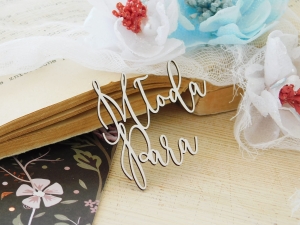 Tekturka - Stalowa miłość - Młoda Para - ozdobny - 2 sztuki