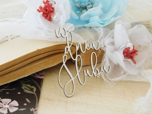 Tekturka - Stalowa miłość - w dniu Ślubu - ozdobny - 2 sztuki  