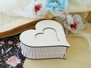 Tekturka - Stalowa miłość  - Pudełeczko serce z serduszkiem - do exploding boxa