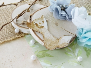 Tekturka - Mądre dzieci - Lisek zerkający do góry