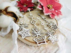 Tekturka - Hello Winter  - Wiszące pierniczki gwiazdki - 4 sztuki  