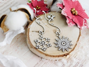 Tekturka - Hello Winter  - Śnieżynki ze sznurkiem - 2 sztuki  