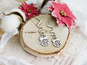 Tekturka - Hello Winter  - Małe bombki ze sznurkiem - 2 sztuki  