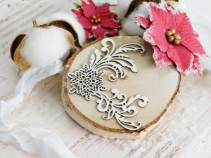 Tekturka - Hello Winter  - Śnieżynka dekor lewa