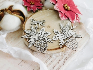 Tekturka - Hello Winter  - Szyszki z kompozycją - 2 sztuki 