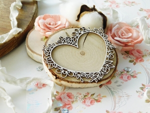 Tekturka "Dla Ciebie" - Serce z kwiatami