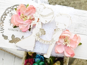 Tekturka - Wedding Day - Para - z napisem - duża