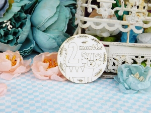 Tekturka - Kochany Szkrab - Miesiące - Linie rysowane - 2