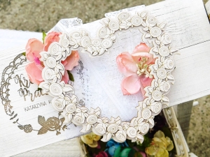 Tekturka - Wedding Day - Kwiatowe serce - małe - 3d 