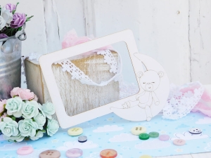 Tekturka - Sweet Dreams - Ramka miś na księżycu - prawa