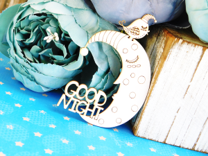 Tekturka - Dobranoc - Księżyc z napisem