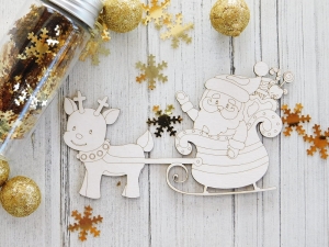 Tekturka - Świąteczny czas - Mikołaj i renifer